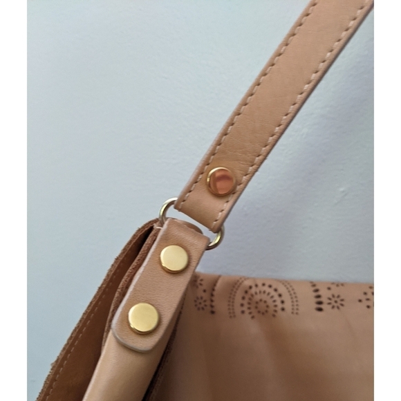 Nardelli Italian Leather Tan Perforated Satchel - Picture 13 of 15